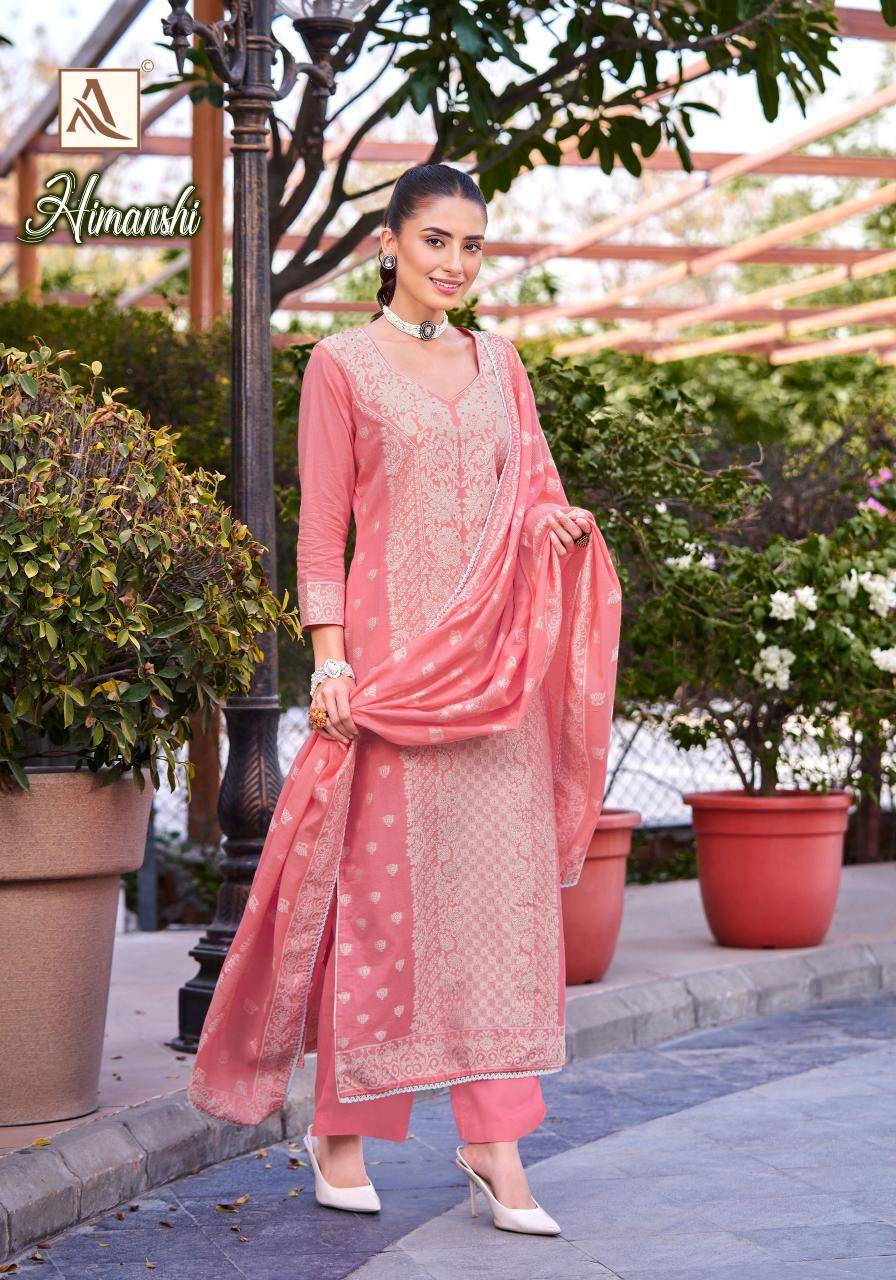 HIMANSHI By Alok Suit Stylish Beautiful Colourful Printed & Embroidered Party Wear & Occasional Wear Pure cotton Dresses At Wholesale Price
